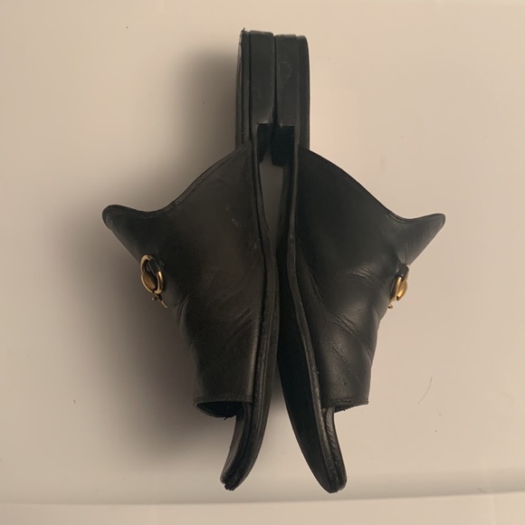 Gucci Malaga Kid Horsebit Black Leather Sandals Sz 8 - Picture 10 of 12